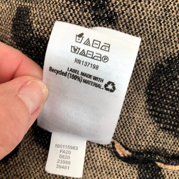 Culpos +INC INTERNATIONAL CONCEPTS Belted Fringe Collar Leopard Cardigan S - Picture 12 of 13